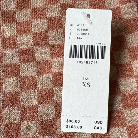 Maeve Brown Checkered Sweater with Pink Heart from Anthropologie - Picture 8 of 10